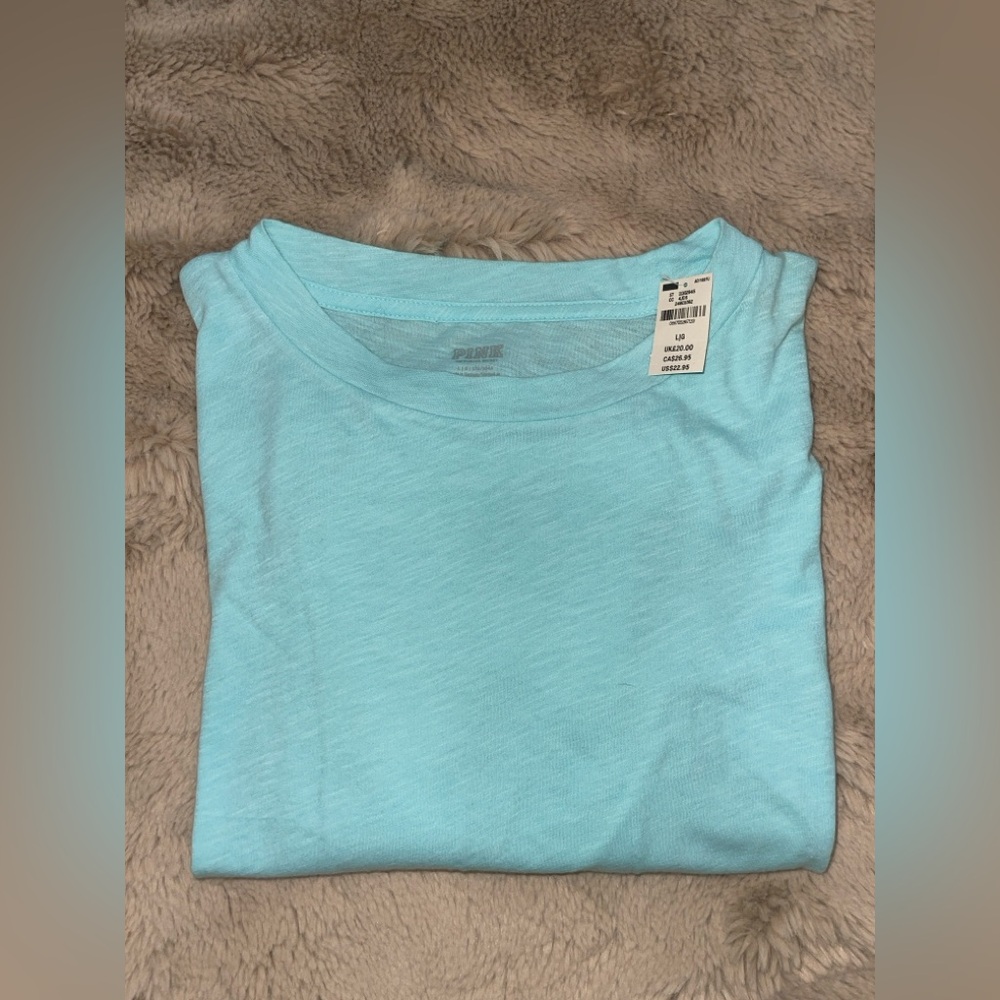 Victorias Secret PINK long sleeve blue crop top